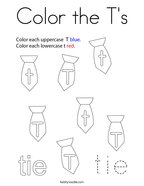 Color the T's Coloring Page