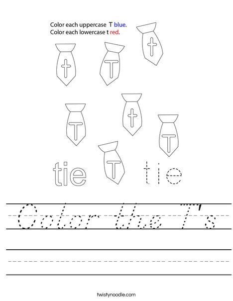 Color the T's Worksheet