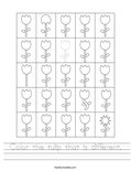 Color the tulip that is different. Worksheet