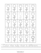 Color the tulip that is different Handwriting Sheet