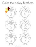 Color the turkey feathers. Coloring Page