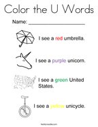 Letter U Coloring Pages - Twisty Noodle Letter U Coloring Pages - Twisty Noodle