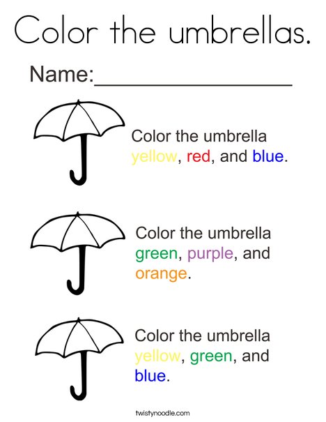 Color the Umbrellas Coloring Page