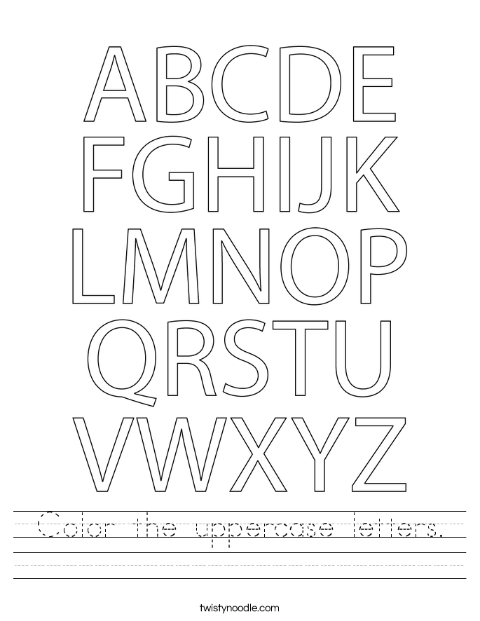 Color the uppercase letters. Worksheet