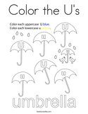 Color the U's Coloring Page