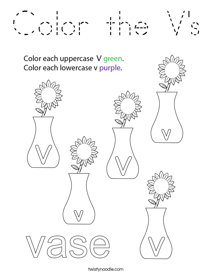 Color the V's Coloring Page