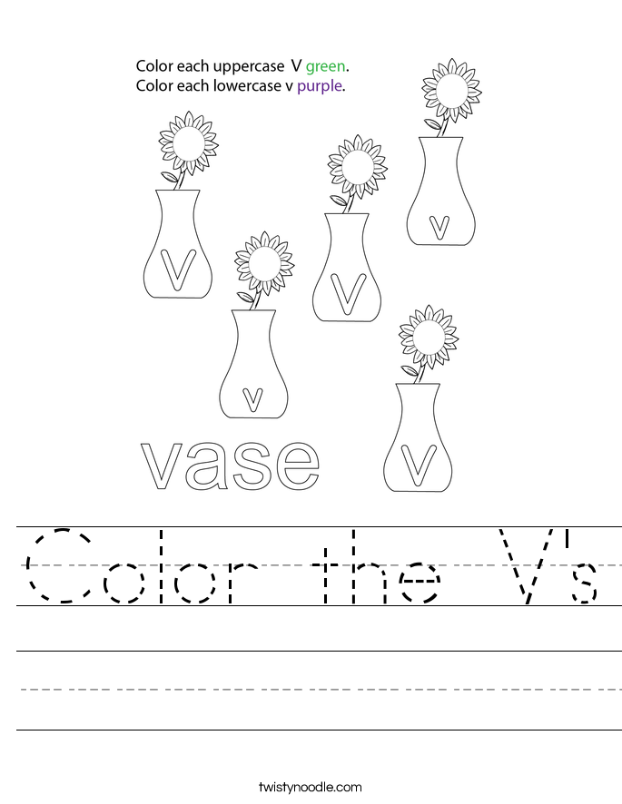Color the V's Worksheet