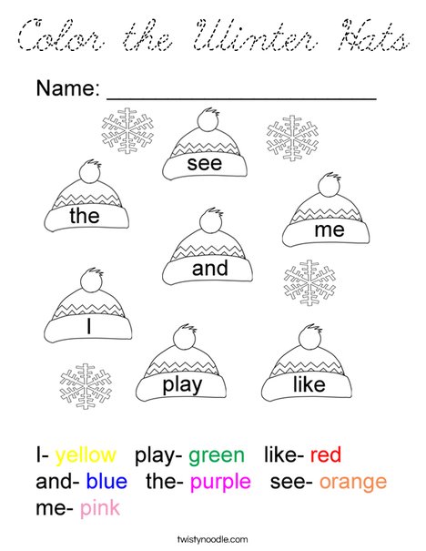 Color the Winter Hats Coloring Page