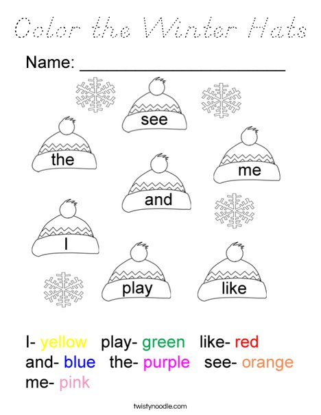Color the Winter Hats Coloring Page