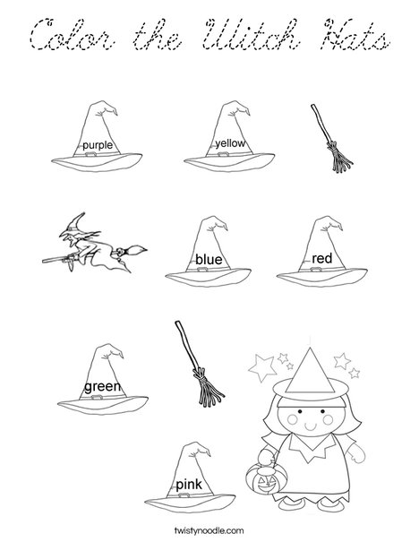 Color the Witch Hats Coloring Page