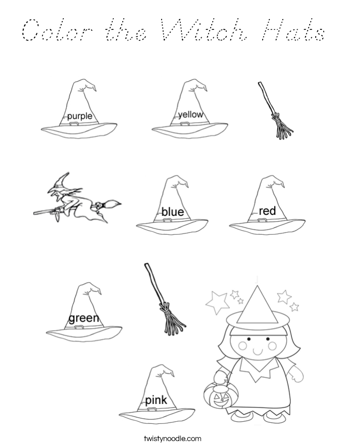 Color the Witch Hats Coloring Page