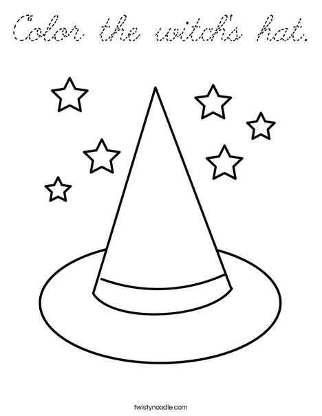 Color the witch's hat. Coloring Page