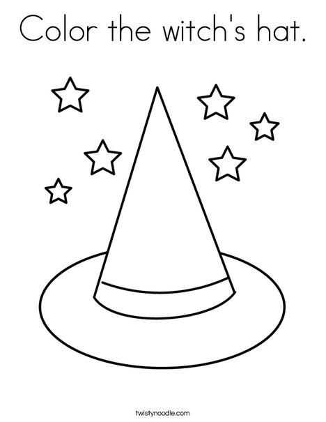 Color the witch's hat. Coloring Page