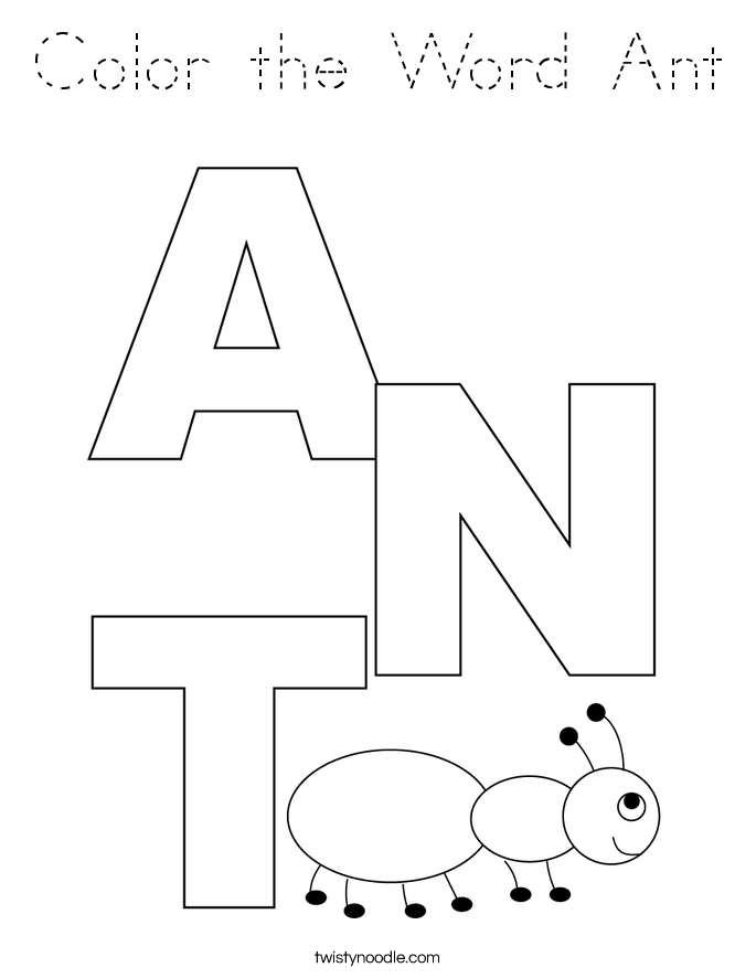 Color the Word Ant Coloring Page