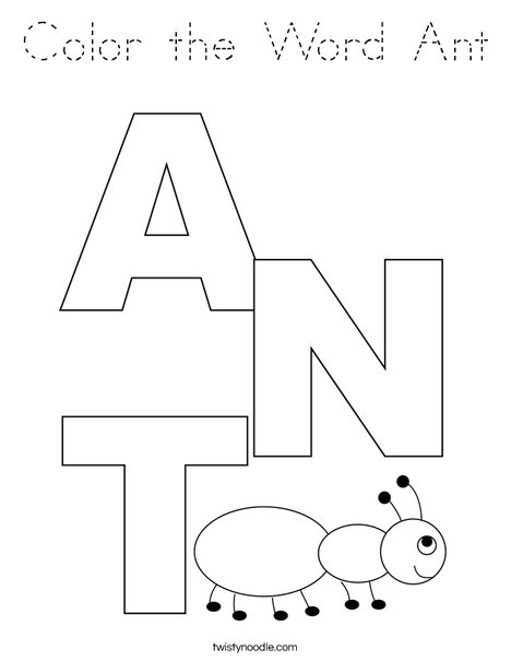 Color the Word Ant Coloring Page