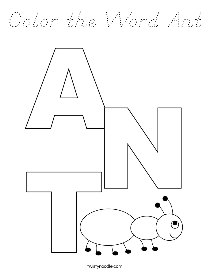 Color the Word Ant Coloring Page