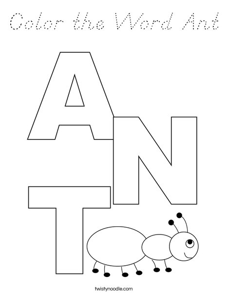 Color the Word Ant Coloring Page