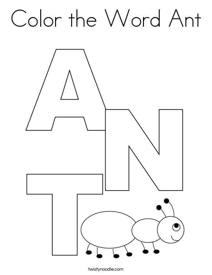 Color the Word Ant Coloring Page