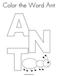 Color the Word Ant Coloring Page