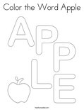 Color the Word Apple Coloring Page