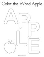 Color the Word Apple Coloring Page