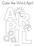 Color the Word April Coloring Page