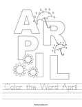 Color the Word April Worksheet