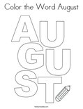 Color the Word August Coloring Page