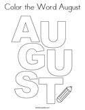 Color the Word August Coloring Page