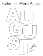 Color the Word August Coloring Page