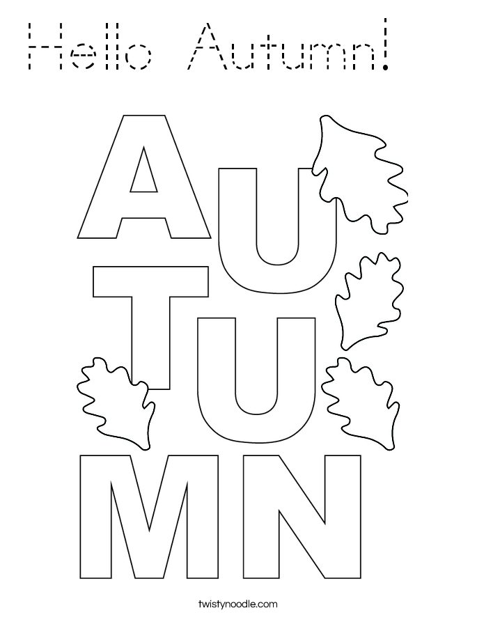 Hello Autumn!   Coloring Page
