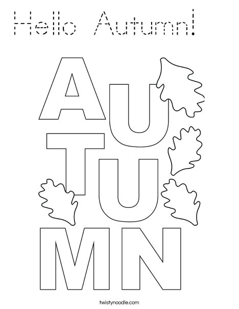 Color the word Autumn Coloring Page