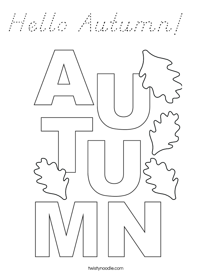 Hello Autumn!   Coloring Page