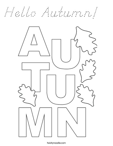 Color the word Autumn Coloring Page