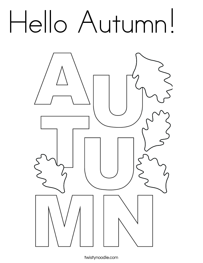 Hello Autumn!   Coloring Page