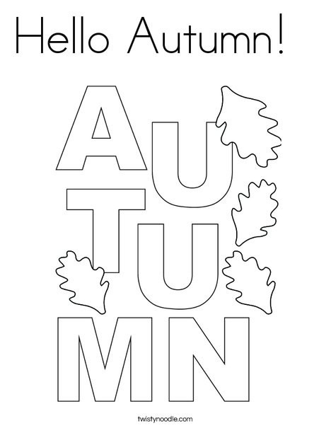 Color the word Autumn Coloring Page