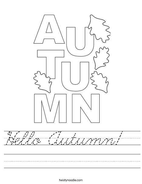 Color the word Autumn Worksheet