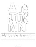 Hello Autumn!   Worksheet
