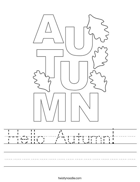 Color the word Autumn Worksheet