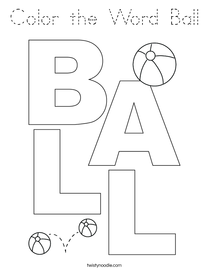 Color the Word Ball Coloring Page