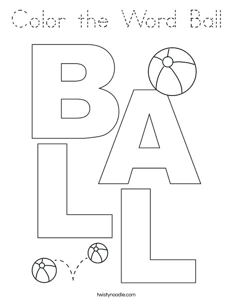 Color the Word Ball Coloring Page