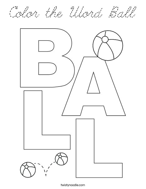 Color the Word Ball Coloring Page