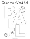 Color the Word Ball Coloring Page