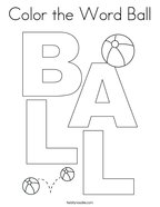 Color the Word Ball Coloring Page
