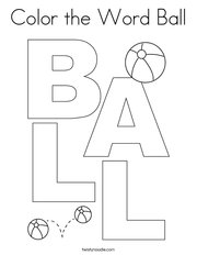 Color the Word Ball Coloring Page