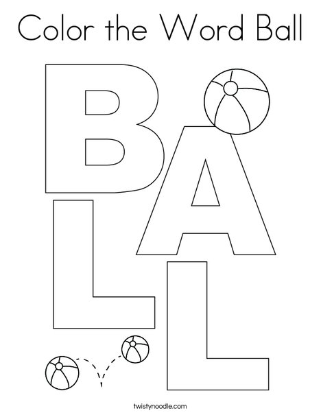 Color the Word Ball Coloring Page