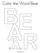 Color the Word Bear Coloring Page