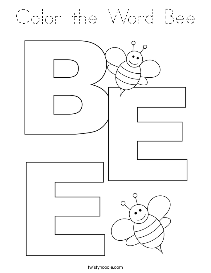 Color the Word Bee Coloring Page