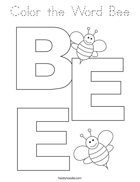 Color the Word Bee Coloring Page
