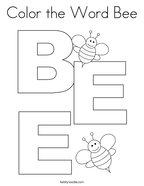 Color the Word Bee Coloring Page
